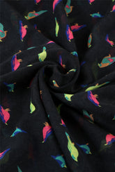 Bright Mini Bird Print Scarf - Black - Majestico Gifts